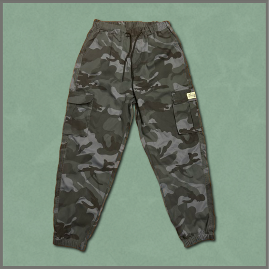unisex greenish-gray camo joggers