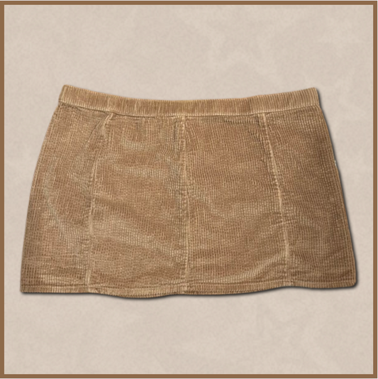 lighter brown corduroy mini skirt