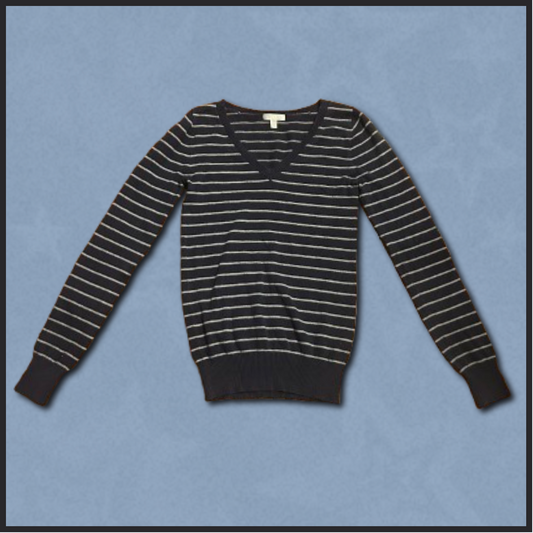 dark navy + white striped sweater
