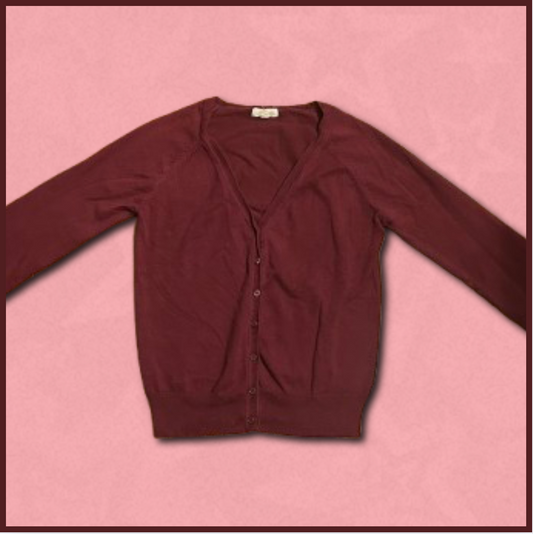 dark burgundy cardigan