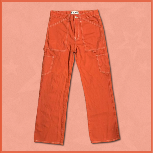 red-ish orange cargo pants