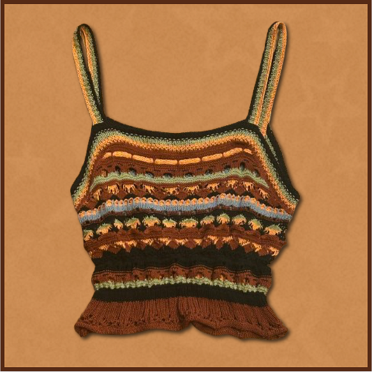knitted multicolored tank top