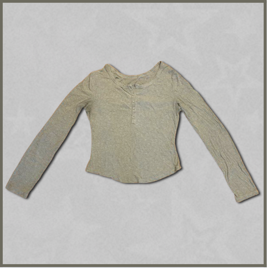 soft gray slim-fitting top