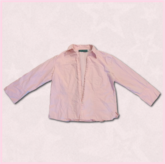 light pink button-up top