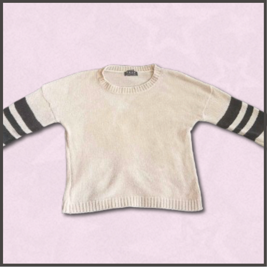 soft off-white + black sweater