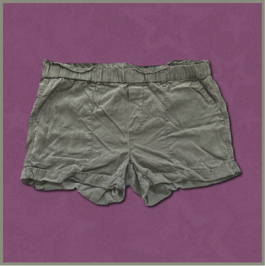 greenish-gray shorts with rugged design