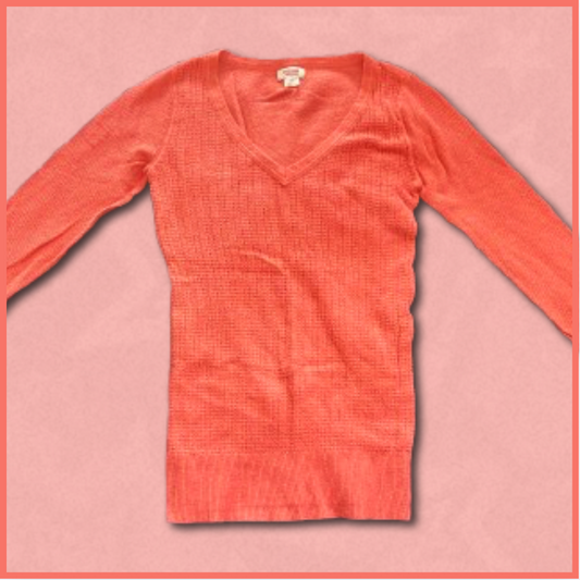 deeper coral slim-fitting sweater