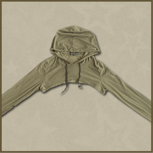 green hooded sleeve cover-up