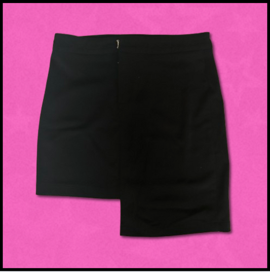asymmetrical black skirt