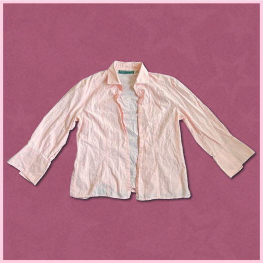 light pink button-up top