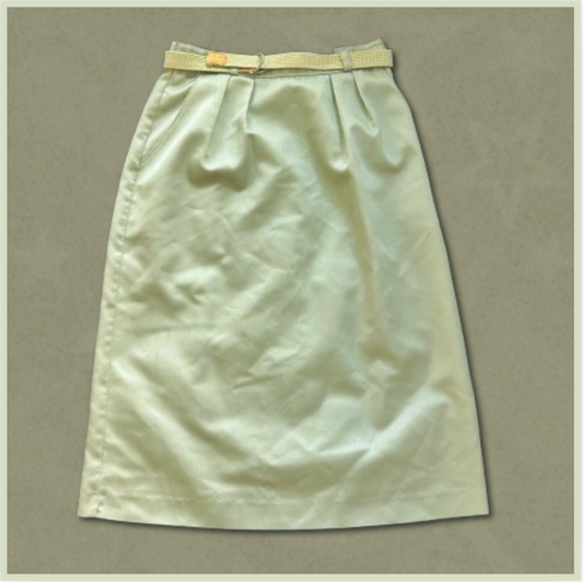 lighter green midi skirt with belt design