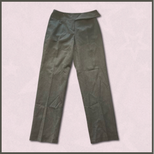 dark gray business pants with belt design