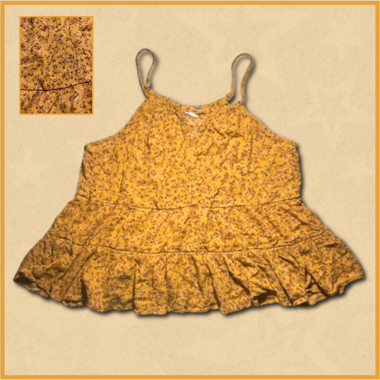 deep yellow floral tank top