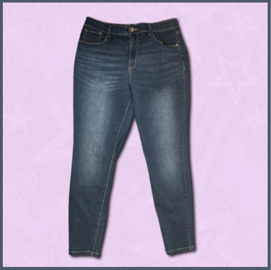 dark-wash slimmer-fitting jeans