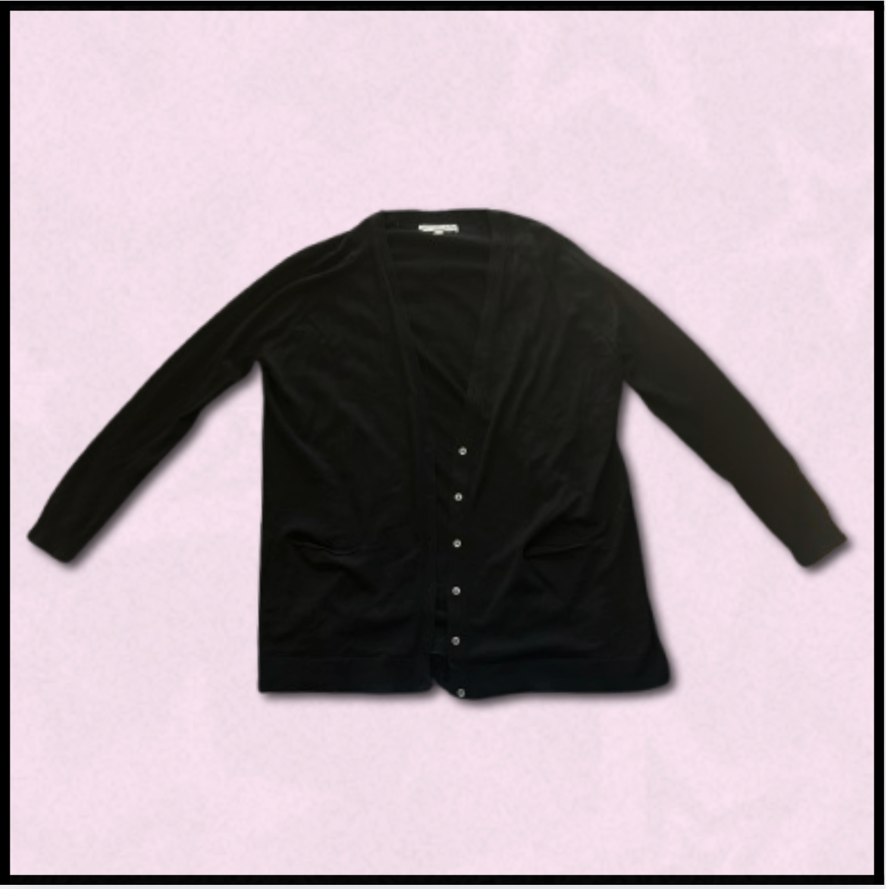 plain black longer button-up cardigan