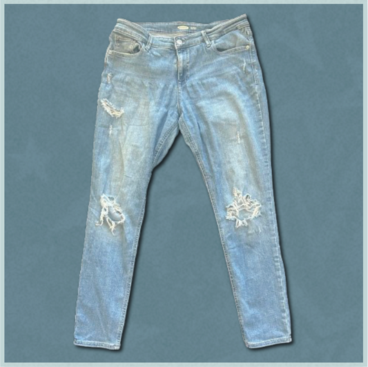 medium wash ripped "rockstar super skinny" jeans