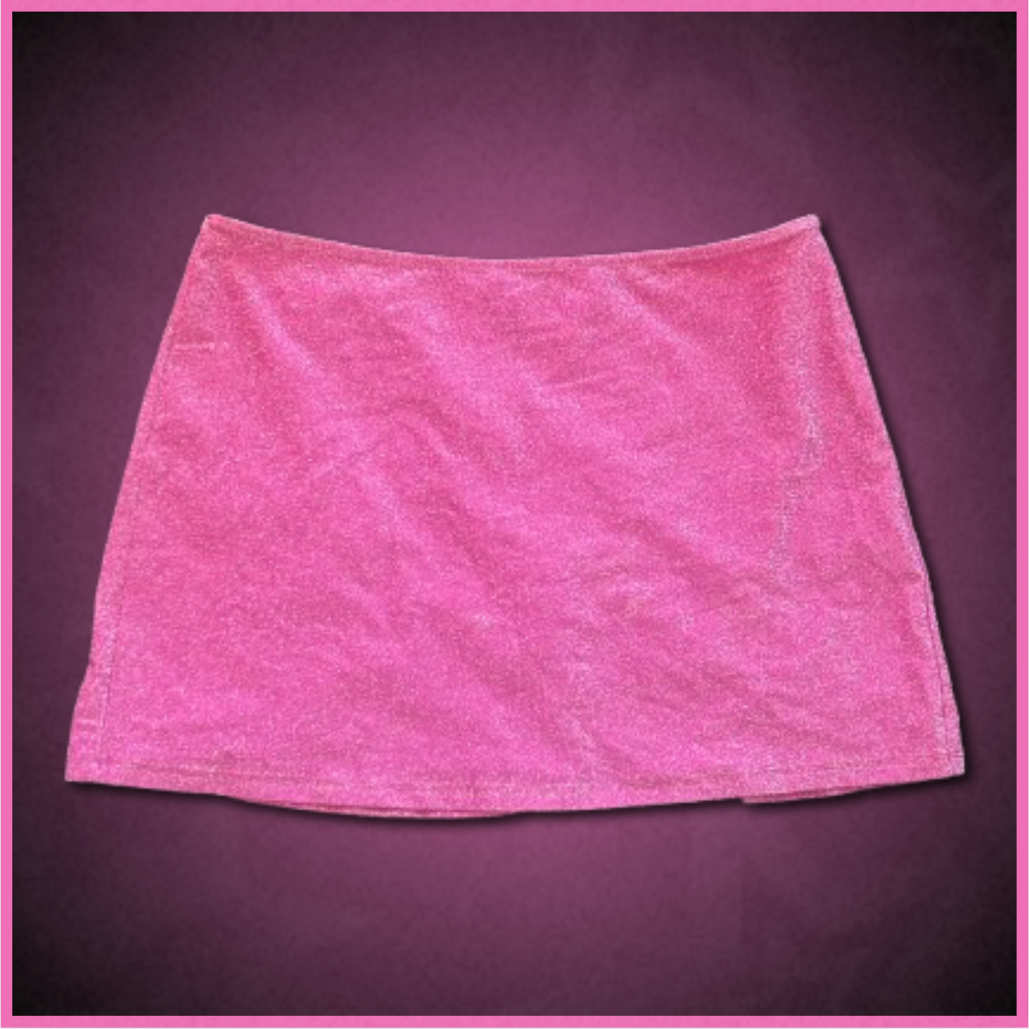 bright pink sparkly mini skirt