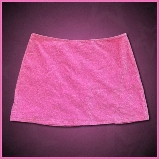 bright pink sparkly mini skirt