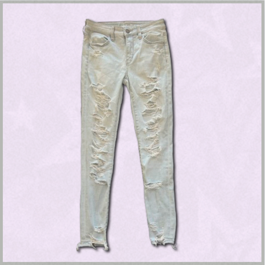 light-wash ripped jeggings