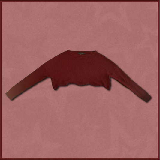 deep red cropped sweater