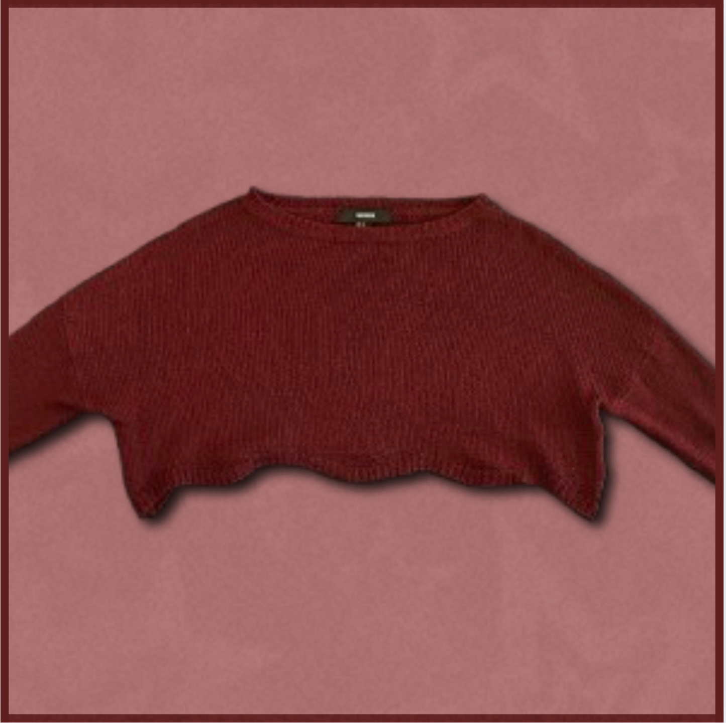 deep red cropped sweater