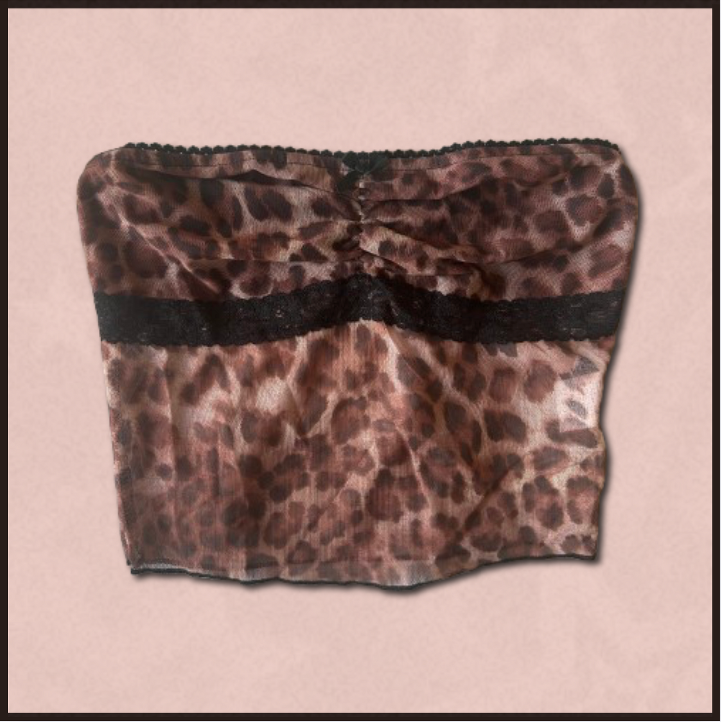 brown + black cheetah print tube top