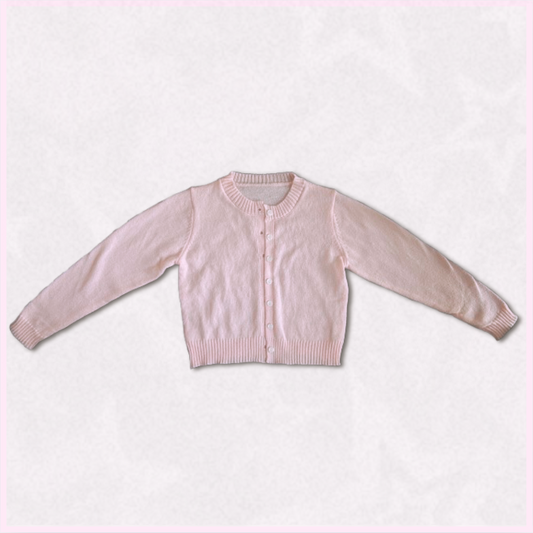 soft pink cardigan