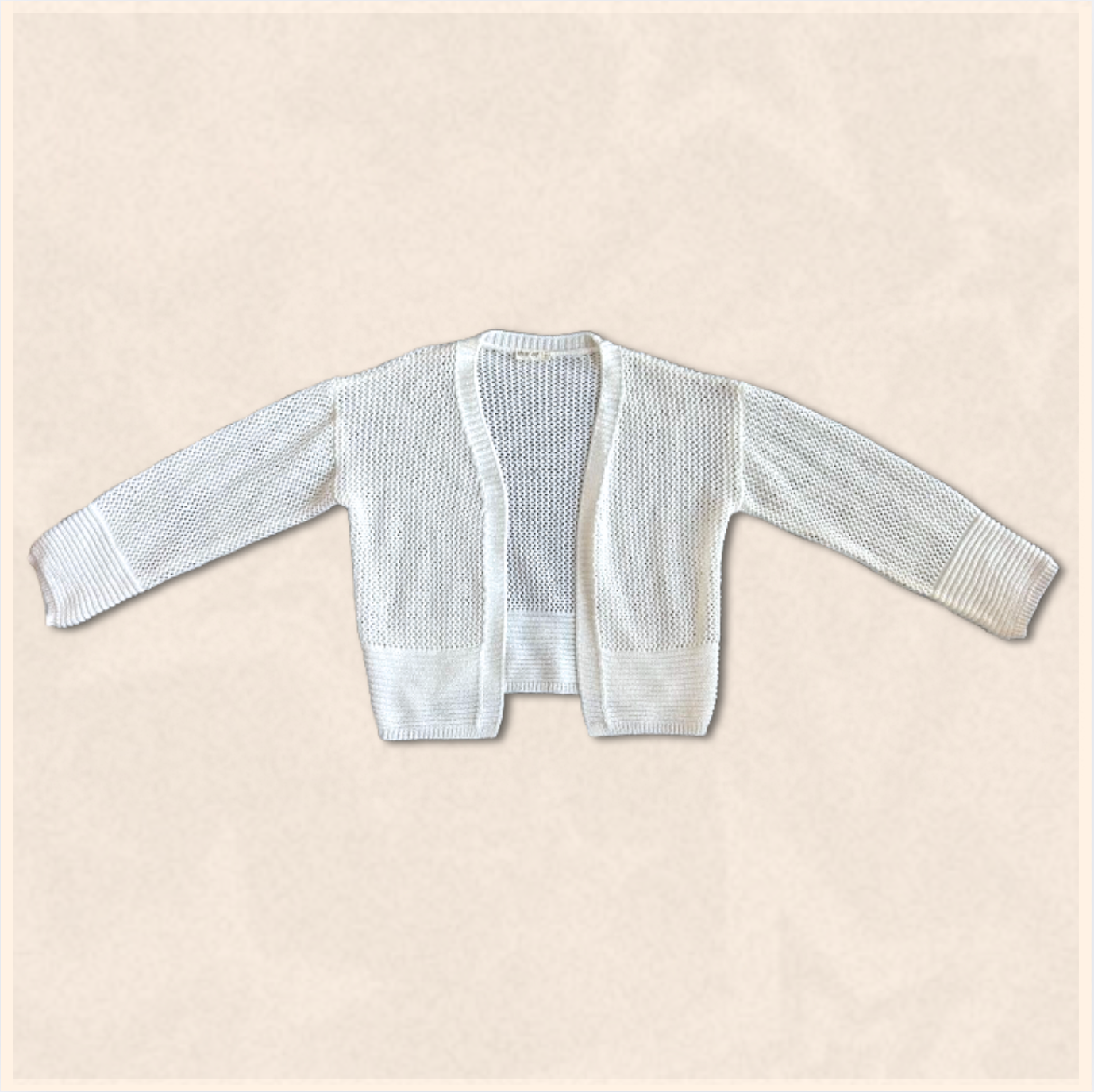 plain white knitted cardigan