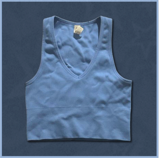 lighter blue athletic tank top