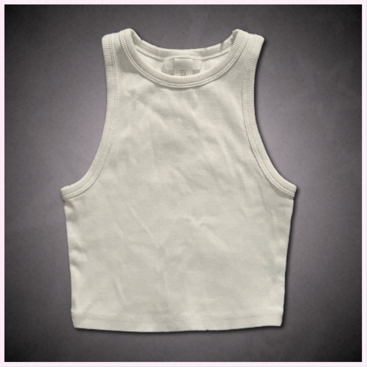 plain white ribbed cropped tank