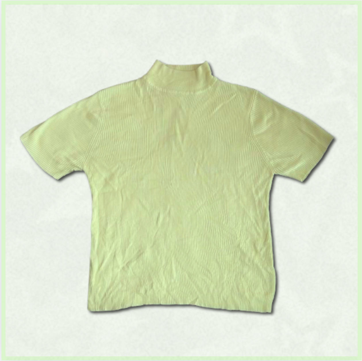 bright green short-sleeve turtleneck
