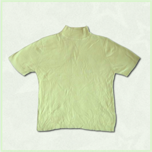 bright green short-sleeve turtleneck