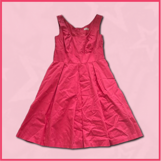 bright pink midi dress