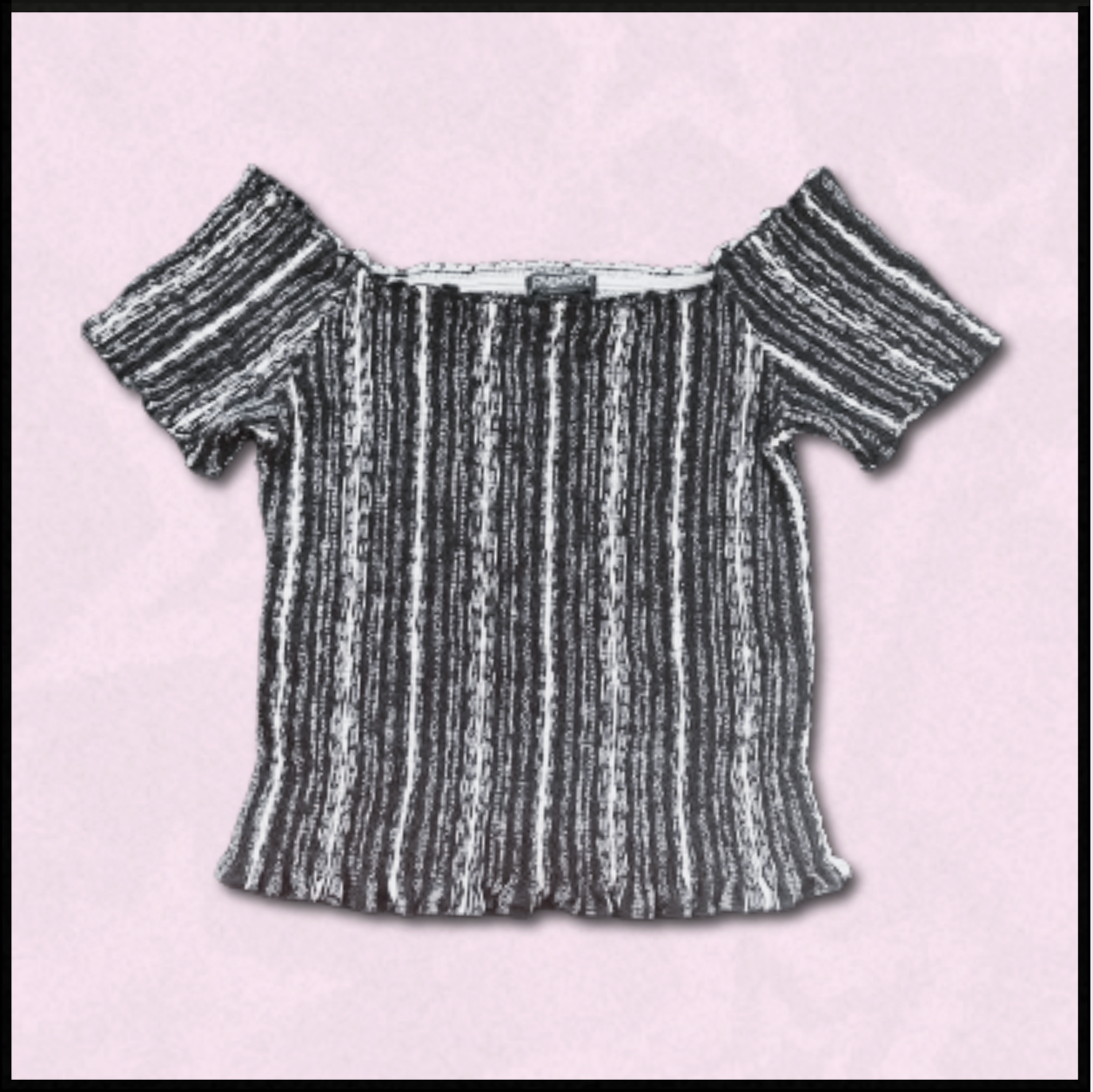 black/white off-shoulder top