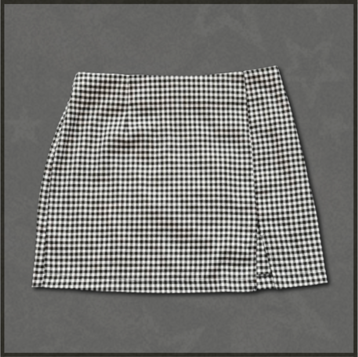 black/white patterned pencil skirt