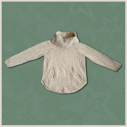 heavy beige turtle-neck sweater