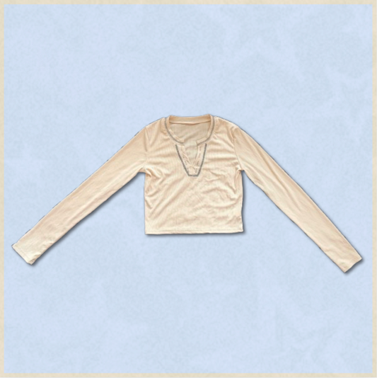 light beige long-sleeve top