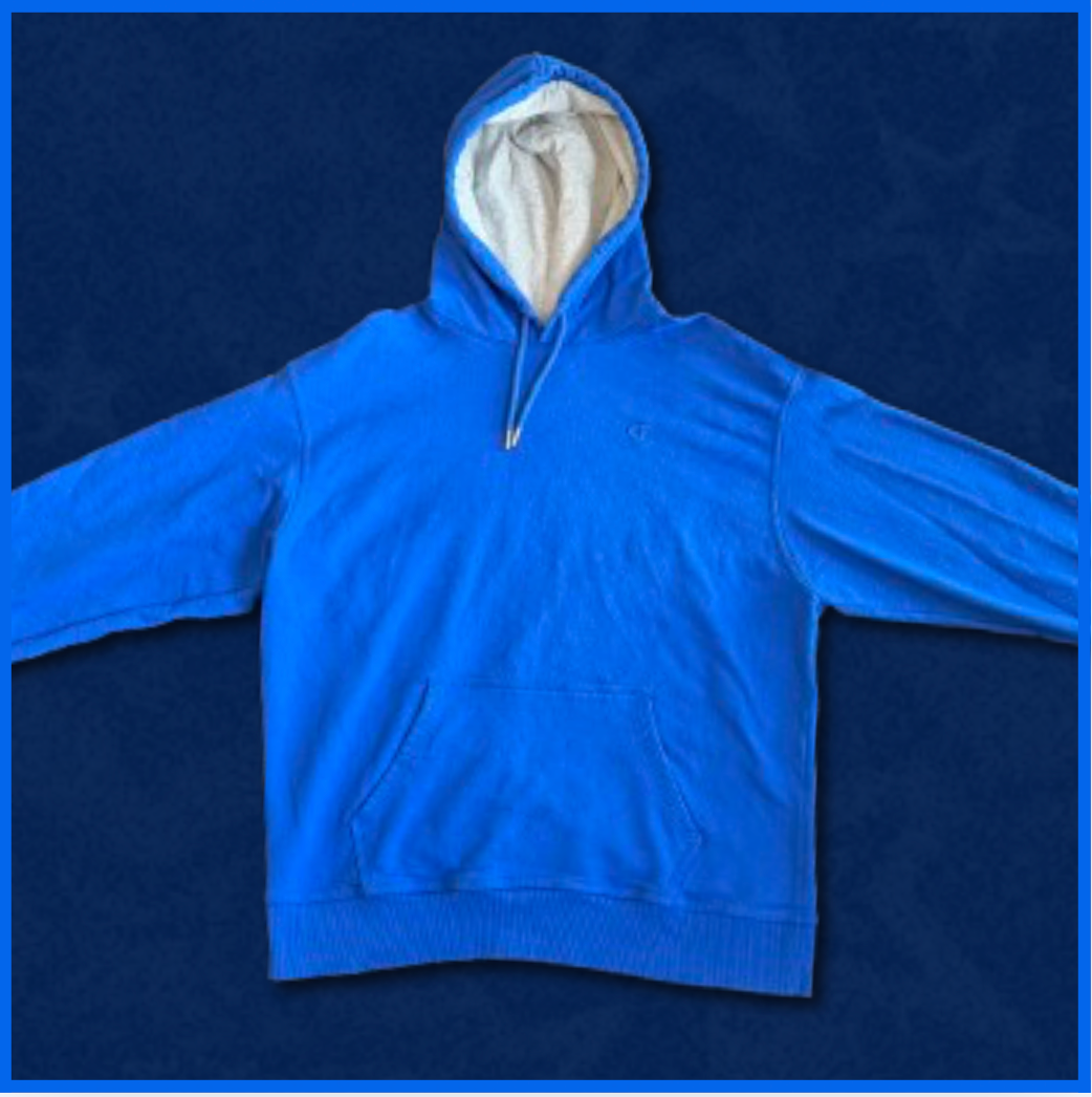 blue hoodie with gray inline