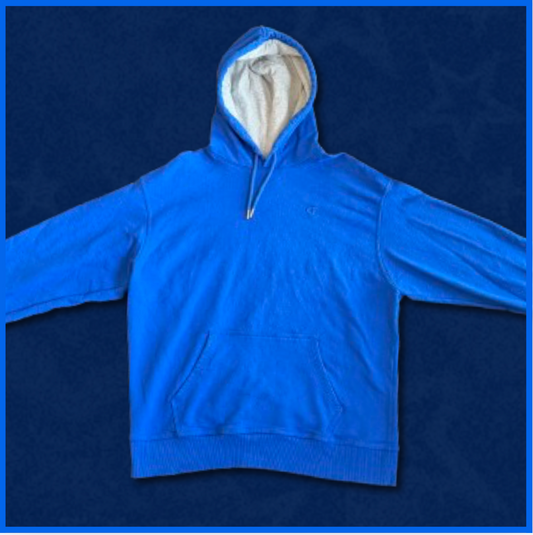 blue hoodie with gray inline
