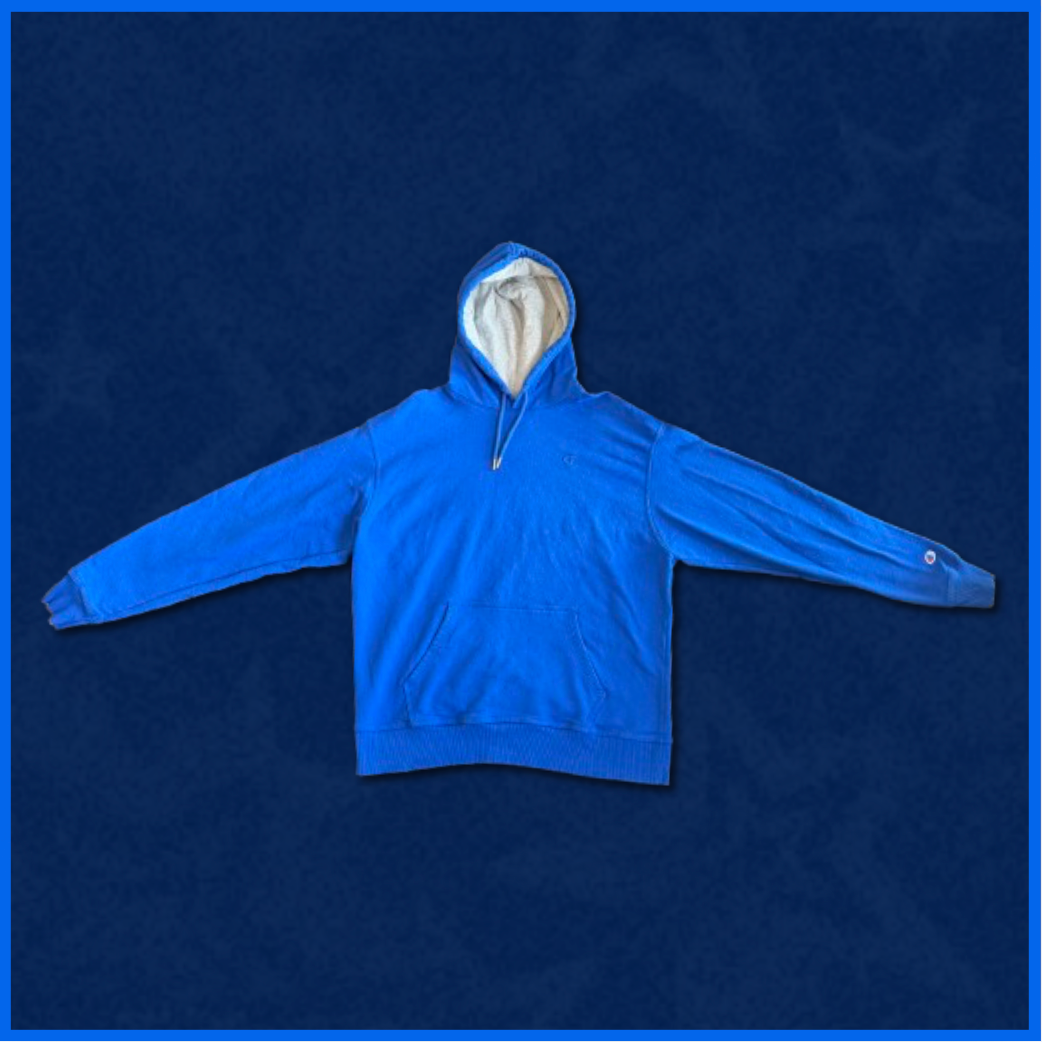 blue hoodie with gray inline