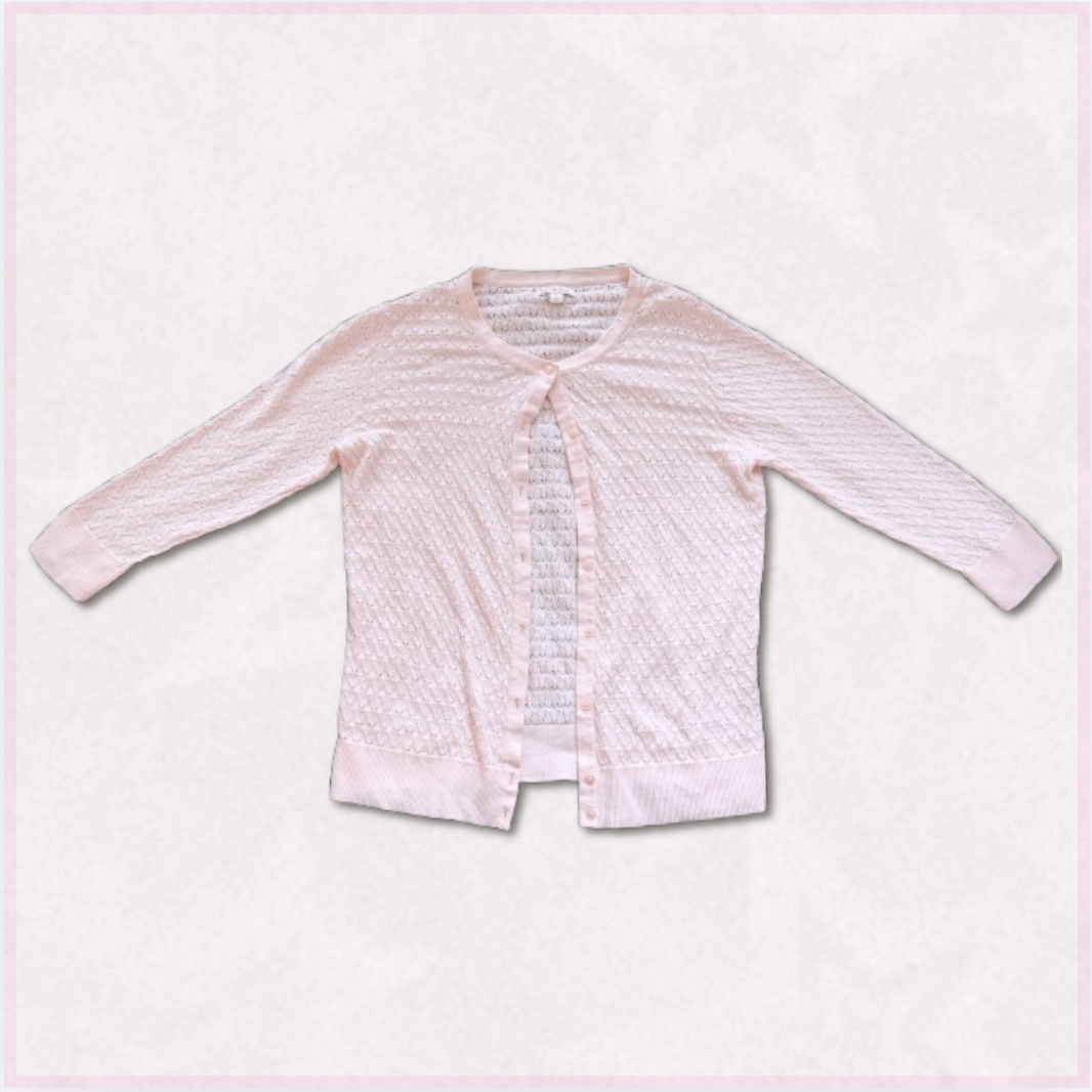 light pink cardigan