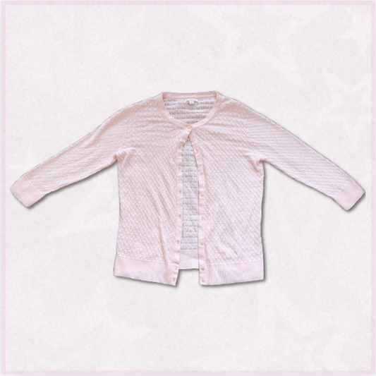 light pink cardigan
