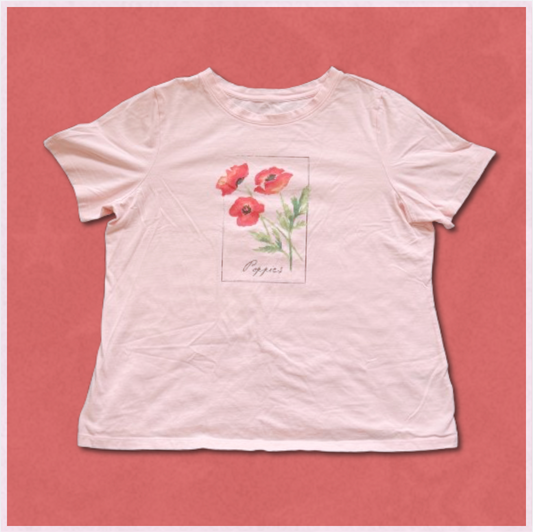 pink "poppies" tee