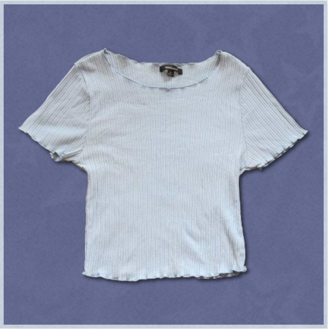 light grayish blue ribbed top