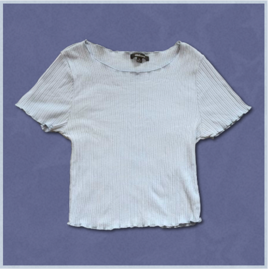 light grayish blue ribbed top