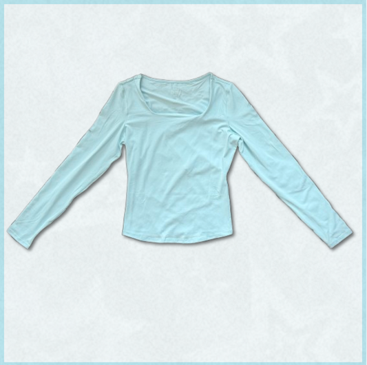 plain bright blue fitting top