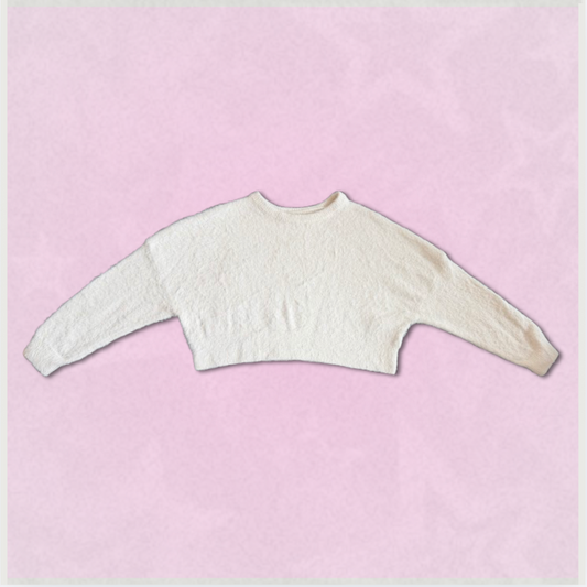 soft off-white "cropped" sweater