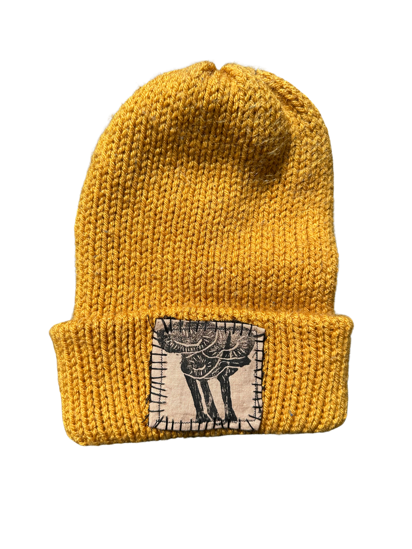 yellow mushroom beanie