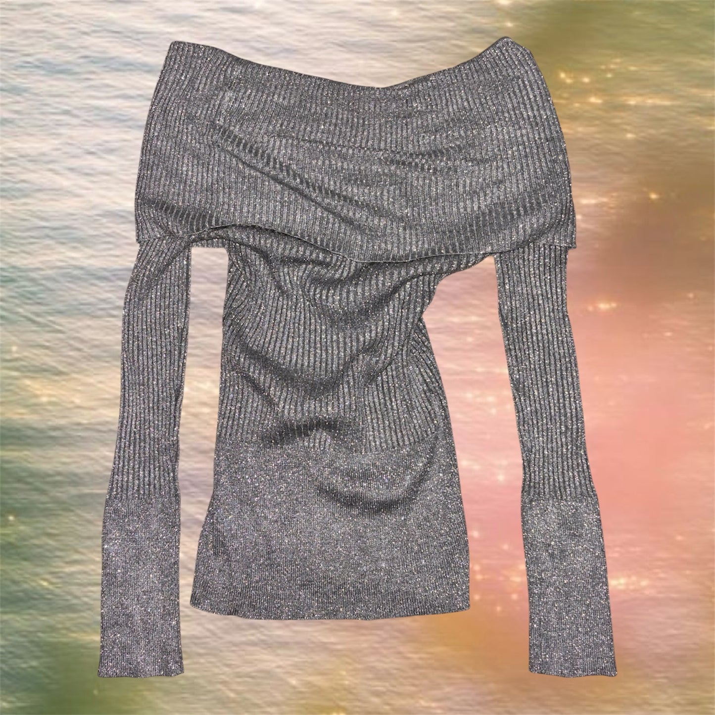 Fold Over Off The Shoulder Long Sleeve Top