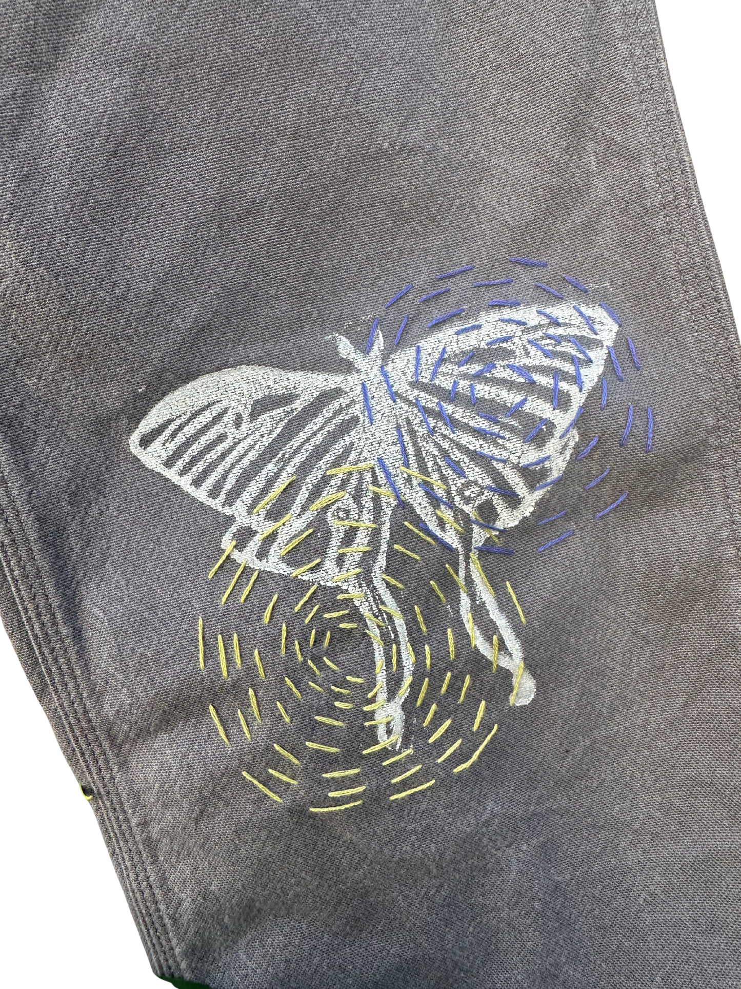 embroidered grey carhartt pants